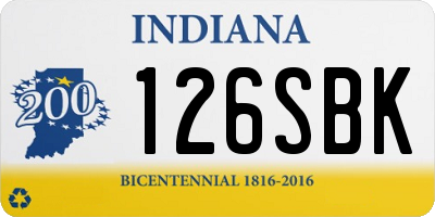 IN license plate 126SBK