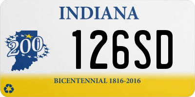 IN license plate 126SD