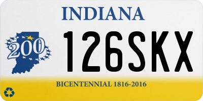 IN license plate 126SKX