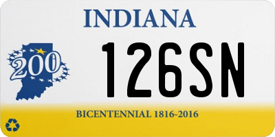 IN license plate 126SN