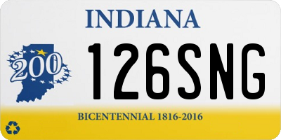 IN license plate 126SNG