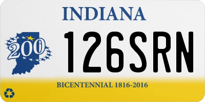 IN license plate 126SRN