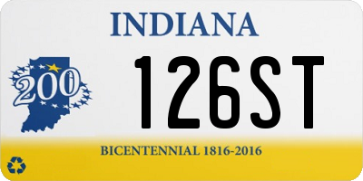 IN license plate 126ST