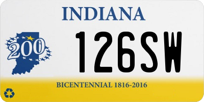 IN license plate 126SW