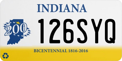IN license plate 126SYQ