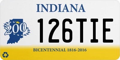IN license plate 126TIE