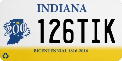 IN license plate 126TIK