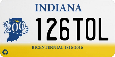 IN license plate 126TOL
