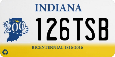 IN license plate 126TSB