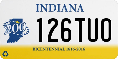IN license plate 126TUO