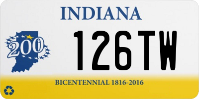 IN license plate 126TW