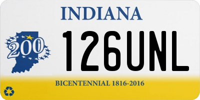 IN license plate 126UNL