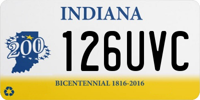IN license plate 126UVC