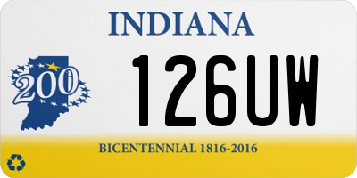 IN license plate 126UW