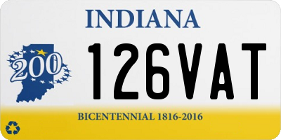 IN license plate 126VAT