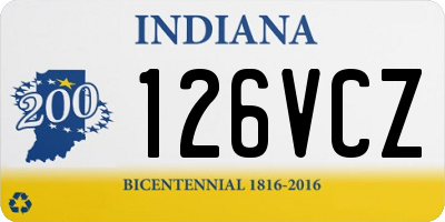 IN license plate 126VCZ