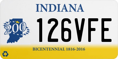 IN license plate 126VFE