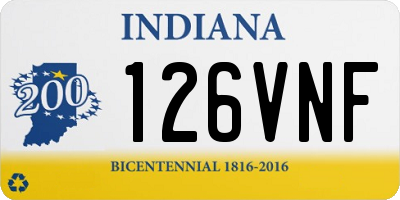 IN license plate 126VNF