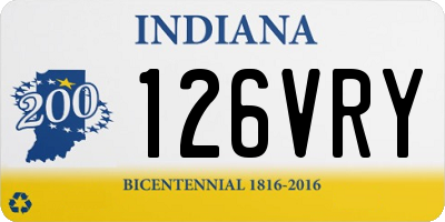 IN license plate 126VRY