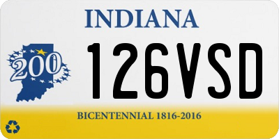 IN license plate 126VSD