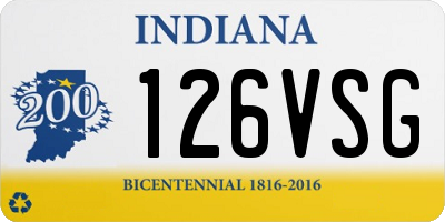 IN license plate 126VSG
