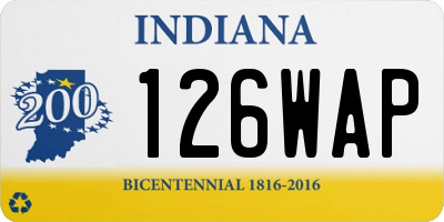 IN license plate 126WAP