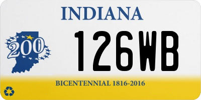 IN license plate 126WB