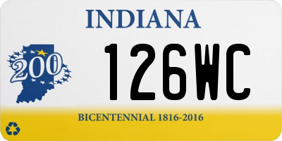 IN license plate 126WC