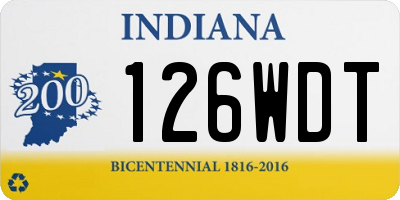 IN license plate 126WDT