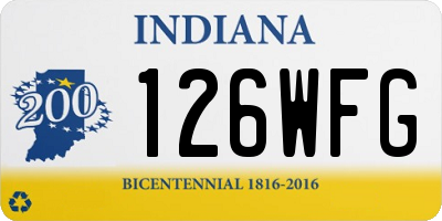 IN license plate 126WFG