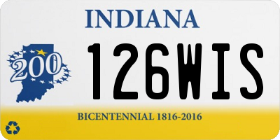 IN license plate 126WIS