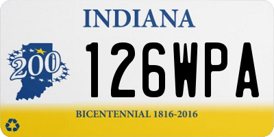 IN license plate 126WPA