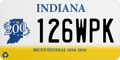 IN license plate 126WPK