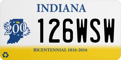 IN license plate 126WSW