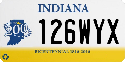IN license plate 126WYX