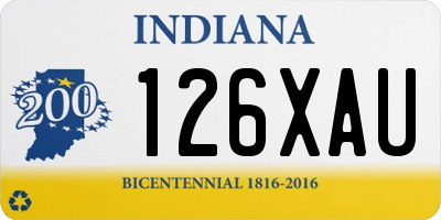 IN license plate 126XAU