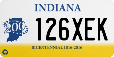 IN license plate 126XEK