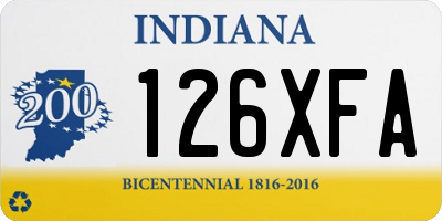 IN license plate 126XFA