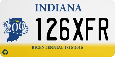 IN license plate 126XFR