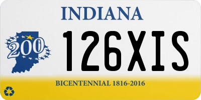 IN license plate 126XIS