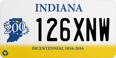 IN license plate 126XNW