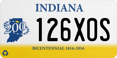 IN license plate 126XOS