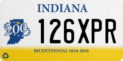IN license plate 126XPR
