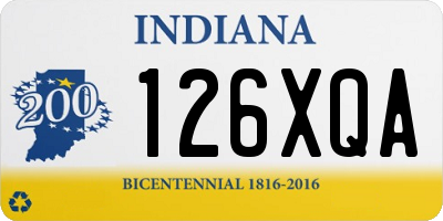 IN license plate 126XQA