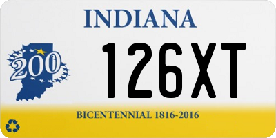 IN license plate 126XT