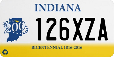 IN license plate 126XZA
