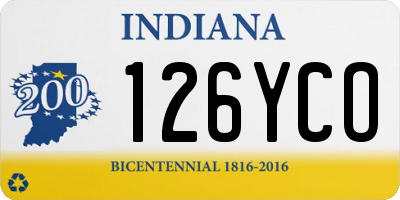 IN license plate 126YCO