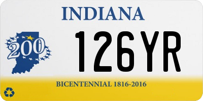 IN license plate 126YR