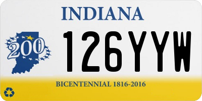 IN license plate 126YYW