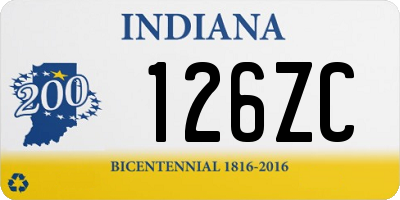 IN license plate 126ZC